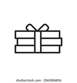Pizza Box Outline Icon Vector Illustration