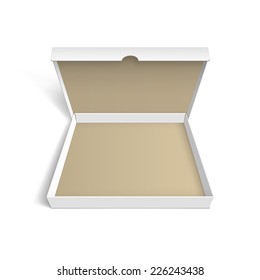Pizza Box Packaging Template Isolated on White Background