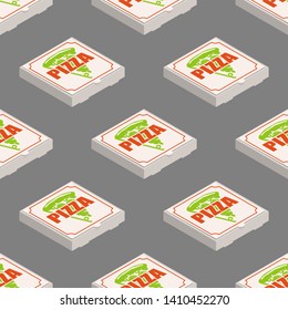Pizza box pattern seamless. Fast food background Vector
