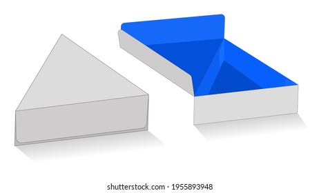 Pizza Box, quarter pizza box dieline template and 3D vector render box
