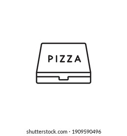 Icono de línea delgada simple caja Pizza ilustración vectorial