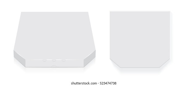 pizza box for your design and logo. Easy to change colors Mock Up Vector