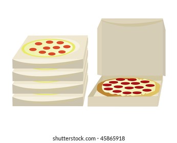 Pizza boxes - vector version