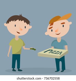 pizza boy and buyer
