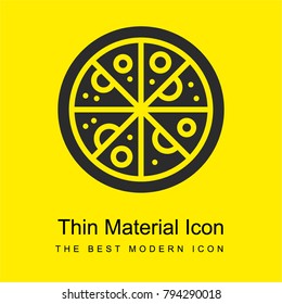 Pizza bright yellow material minimal icon or logo design