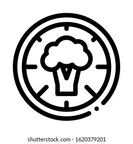 Pizza Broccoli Icon Vector. Outline Pizza Broccoli Sign. Isolated Contour Symbol Illustration