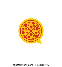 Pizza with bubble speech/ Pizza Logo Design Inspiration