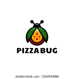 Pizza and Bug combinations,in background white ,vector logo design editable