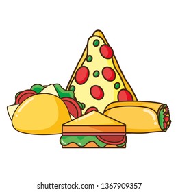 pizza burrito taco sandwich