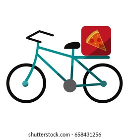 pizza bycicle flat illustration shadow