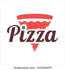 Pizza cafe logo design vector