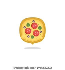 Pizza Café Logo, Pizzasymbol, Emblem für Fast Food Restaurant. Einfaches Pizza-Logo im flachen Stil einzeln auf weißem Hintergrund
