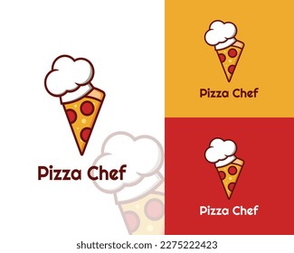 Pizza cafe logo, pizza icon, emblem for fast food restaurant. Simple flat style pizza logo on white isolated on background