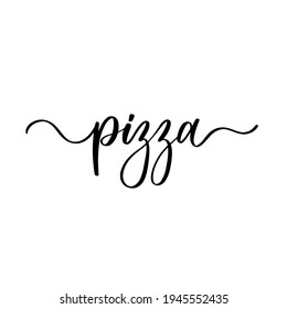 Pizza - a calligraphic inscription in line