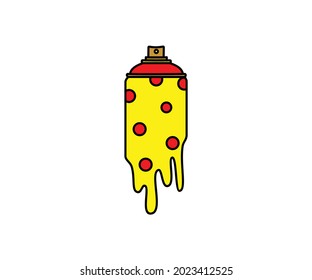 Pizza Cans illustration and pizza outline. can be used for wall displays, t-shirts, etc. simple illustration