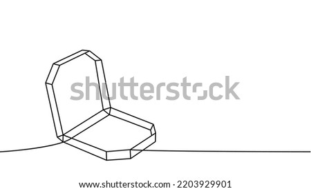 Pizza cardboard box one line continuous drawing. Empty cardboard boxes, bags for takeaway food continuous one line illustration.