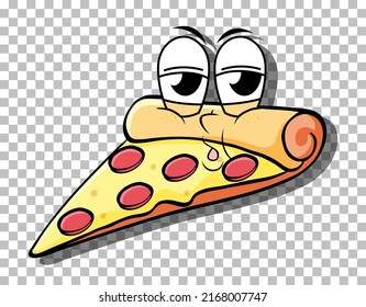 Pizza Cartoon Character Isolated Illustration