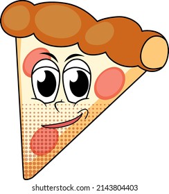 Pizza Cartoon Character On White Background Illustration