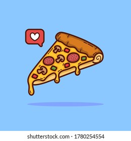 Pizza cartoon doodle vector illustration