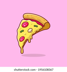 Pizza cartoon illustration free vector