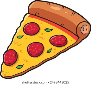 pizza cartoon illustration vector art 