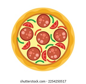 pizza cartoon isolated vector illustration