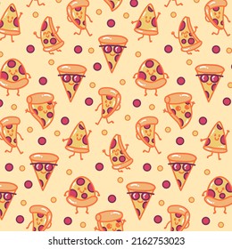 Pizza Cartoon Pattern Background For Business