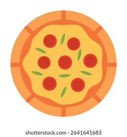 Pizza cartoon vector icon flat illustration, pizza clip art, pizza toppings clip art, pizza vector graphics