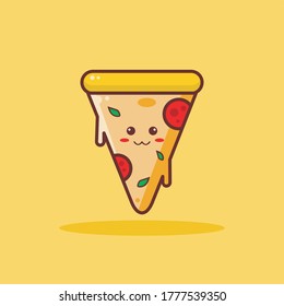 pizza cartoon vector icon illustration style , perfect for sticker, card, etc