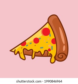 pizza cartoon vector illustration. fast food concept isolated vector