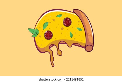 pizza cartoon vector illustration. fast food concept isolated vector