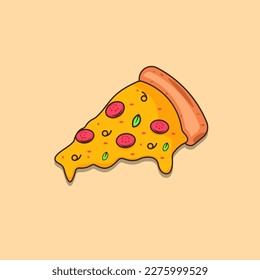 pizza cartoon vector illustration. fast food concept isolated vector. flat cartoon style