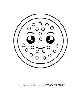 Pizza cartoon  vector illustration template for Coloring book. Drawing lesson for children	