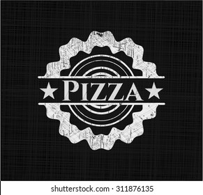 Pizza chalk emblem