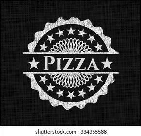Pizza with chalkboard texture