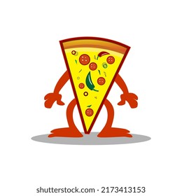 pizza character mascot vector illustration, perfect for logo, mascot, icon, poster, menu, advertisement, etc