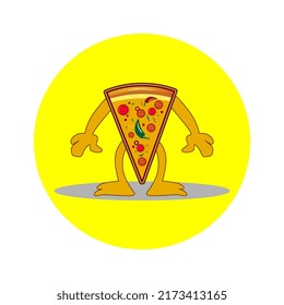 pizza character mascot vector illustration, perfect for logo, mascot, icon, poster, menu, advertisement, etc