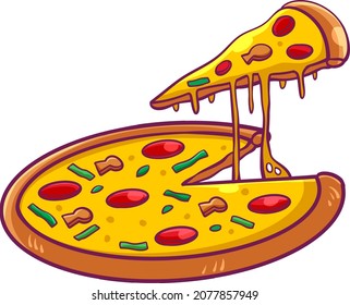 Pizza cheese lunch italian vector