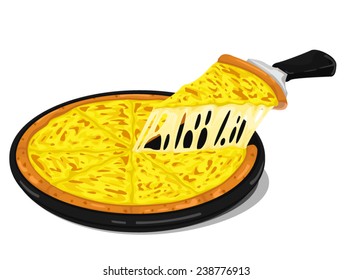 Pizza Cheese slice. Vector
