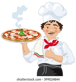 Pizza Chef with Pizza