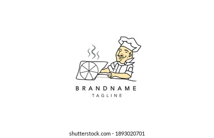 PIZZA CHEF Abstract Icon Logo vector illustration