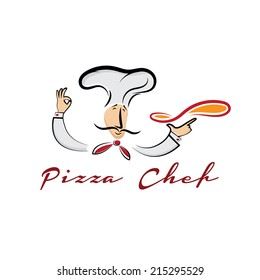 pizza chef cartoon illustration