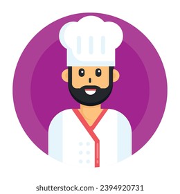 A pizza chef design in flat icon