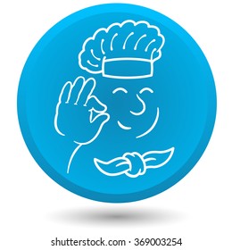 Pizza Chef giving the "okay" sign vector illustration icon.
