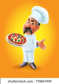 Pizza Chef Illustration