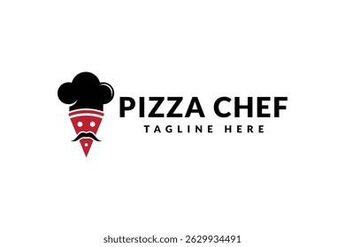 pizza chef logo design. logo icon vector illustration silhouette
