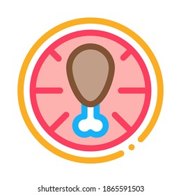 Pizza Chicken Icon Vector. Outline Pizza Chicken Sign. Isolated Contour Symbol Illustration