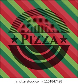 Pizza christmas emblem.