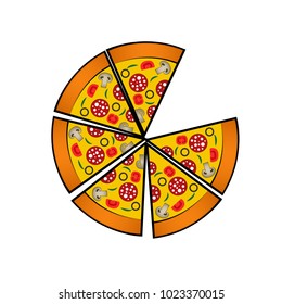 Pizza Circle Cut Illustration Vector Stock Vector (Royalty Free ...