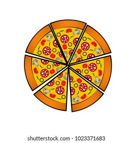 Pizza Circle Cut Illustration Vector Stock Vector (Royalty Free ...